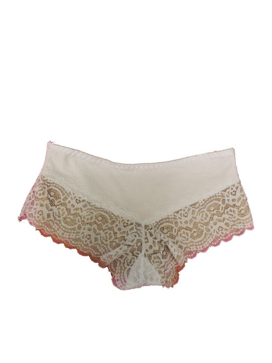 Femeie Boxer cu Dantelă White