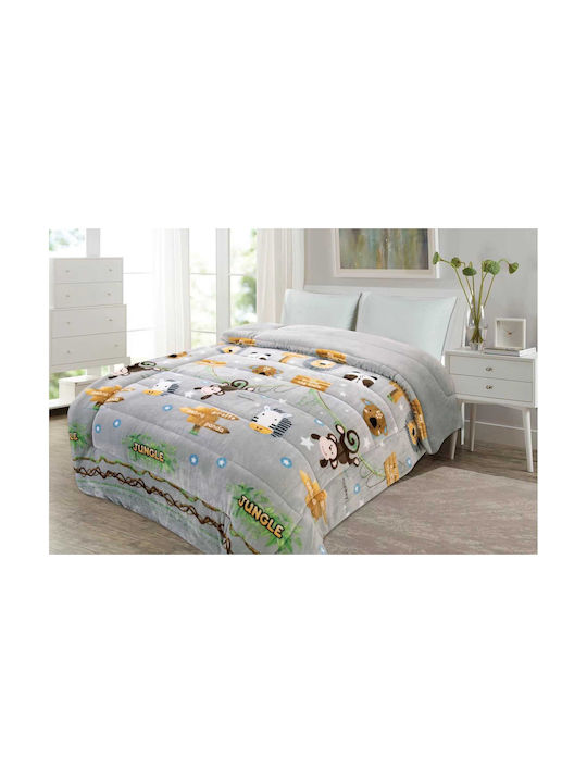Kids Duvet Cover Single Gray 160x220cm
