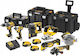 DEWALT DCK755P3T Set Angle Wheel & Circular Saw & Impact Drill Driver & Multitool & Jigsaw & Excavator & Impact Screwdriver 18V with 3 Batteries 5Ah and Case