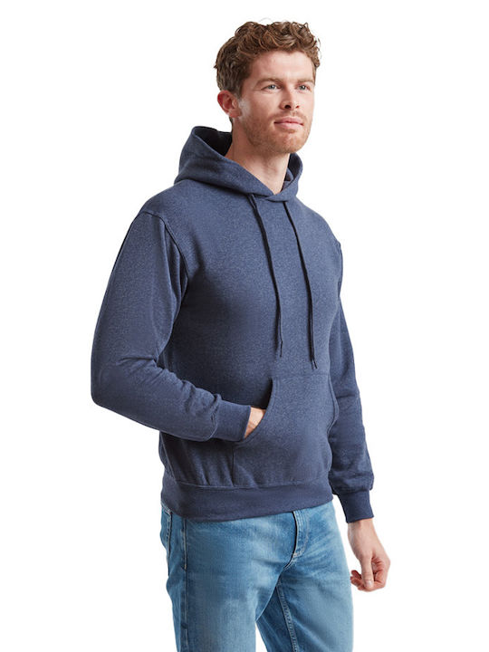 Fruit of the Loom Classic Ανδρικό Διαφημιστικό Φούτερ Μακρυμάνικο Vintage Heather Navy