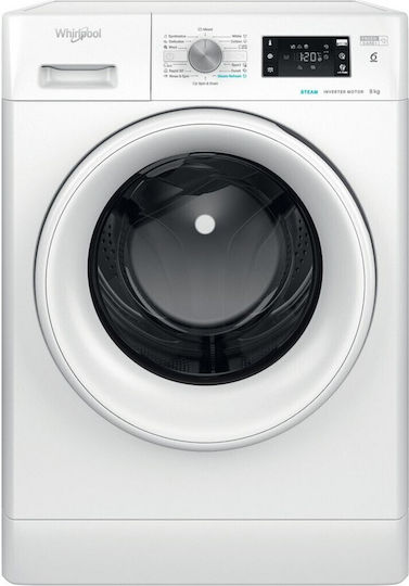 Whirlpool Πλυντήριο Ρούχων 9kg με Τεχνολογία Ατμού 1400 Στροφών 6th Sense FFB 9469 WV EE