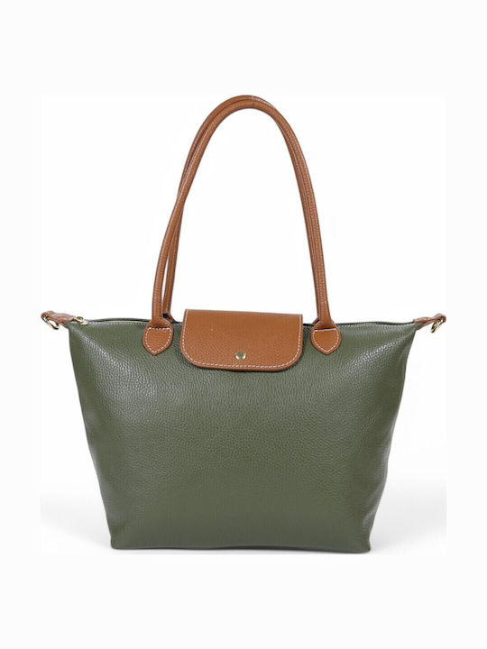 Leder Damentasche Schultertasche Grün