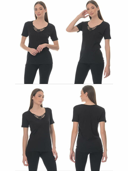 Kurzärmelig BLACK Damen T-Shirt