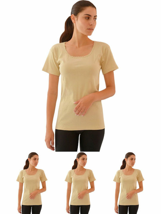 Onurel Mâneca scurta Beige Tricou pentru femei