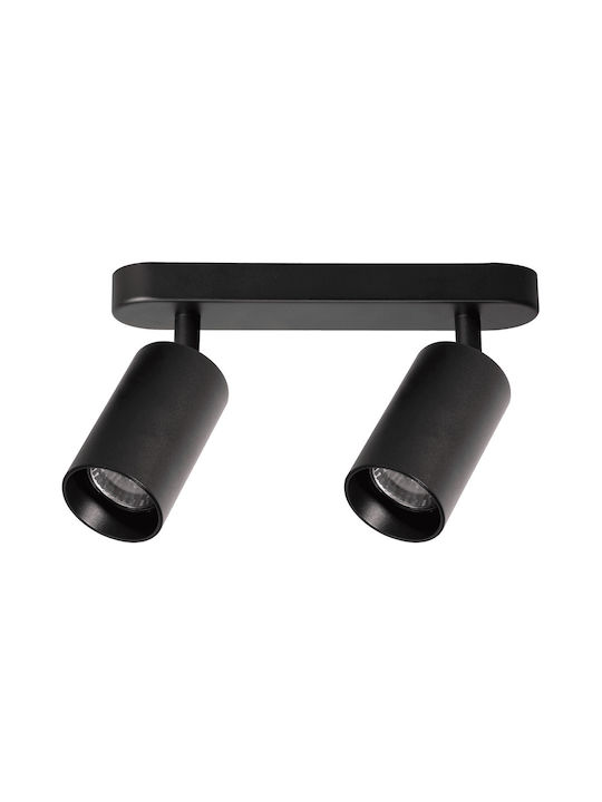 Eko Light Dublu Spot cu Soclu GU10 în Culoare Negru