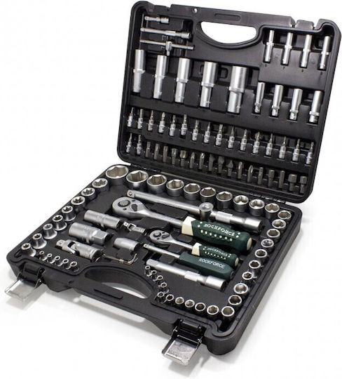 Set de Chei Tubulare Rockforce 108 Piese 1/4" 1/2"