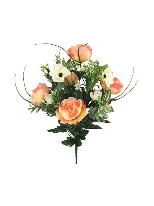 Bouquet Rose Poppy Salmon/Ivory H50cm 5/20box 0...