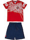 Kinder-Set mit Shorts Sommer 2Stück Red-stitch