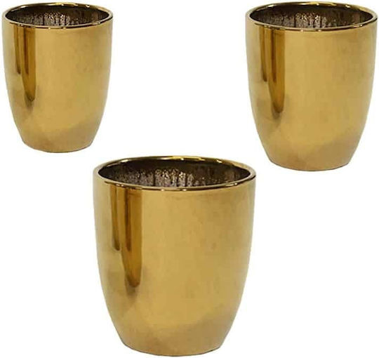 Art et Lumiere Gold Plant Pots 3 Pieces