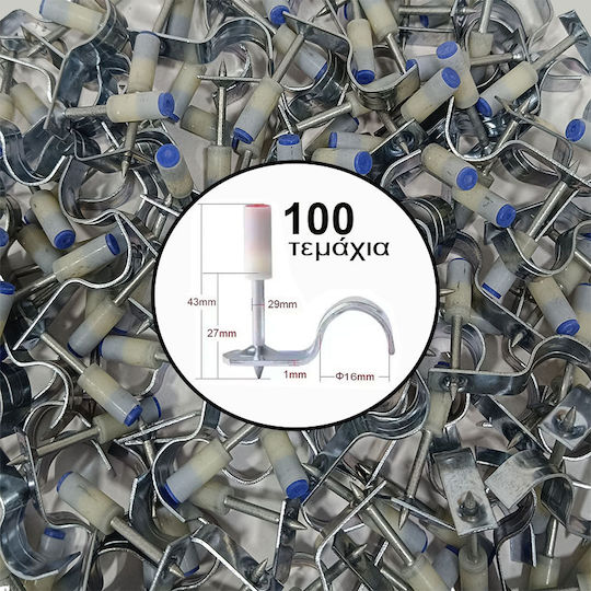 Pipe Fastening Nail Gun Height 27mm Opening 16mm 100 Pieces Sks Tools 40030004