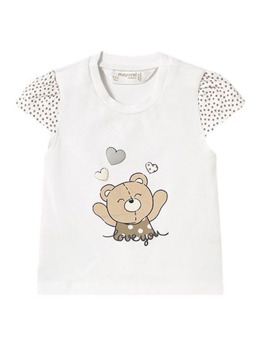 Kinderhemd Kurzarm Weiß-beige