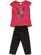 Kinder-Set mit Leggings Sommer 2Stück Fuchsia Awesome