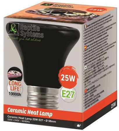 Reptilien Heizkeramik UV-Lampe Reptile Systems Schwarzer Keramik-Wärmestrahler 25W