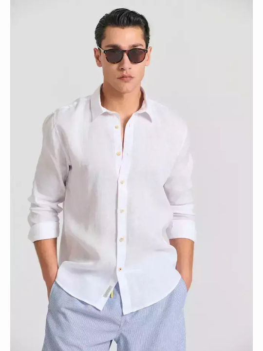 Funky Buddha Linen Shirt White