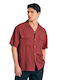 Къс ръкав Риза Едноцветен Spice Brown Burgundy
