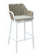 Outdoor Chair Metallic Zuki White with Cushion 55x54x109cm