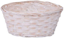 Coș de Paște din bambus împletit 20x9cm alb Coș de Paște din bambus împletit 20x9cm alb