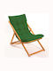 Deckchairs Wooden with Green Fabric 59x44x90cm