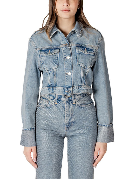 Only Hollywood Crystal Jachetă din denim Blue