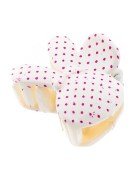 Plastic Kids Bunny Polka Dot Hair Clip - White