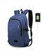 Miss Lulu Laptop Backpack for 15.6" Laptop with USB Port in Blue Color E6715 NY