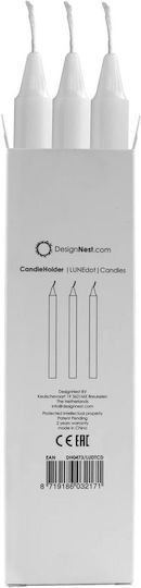 DesignNest Lumânări Conice Albe 3 Bucăți DesignNest Lumânări Conice Albe 3 Bucăți