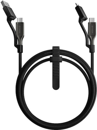 Nomad Kevlar Regular USB 2.0 Cablu USB-C bărbătesc - USB-C 240W Negru 1.5m