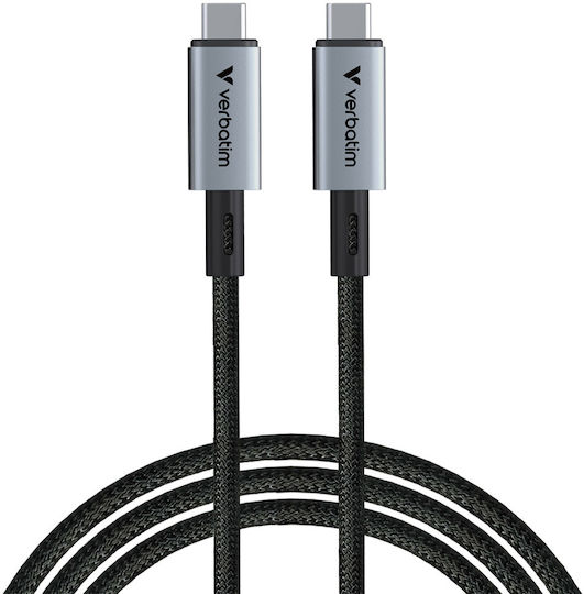 Verbatim Regular / Braided USB 4 Video Cable USB-C Male - USB-C 240W PD Black 1.2m 31847