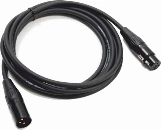 Cable XLR male - XLR female Μαύρο 3m (KDB-04768)