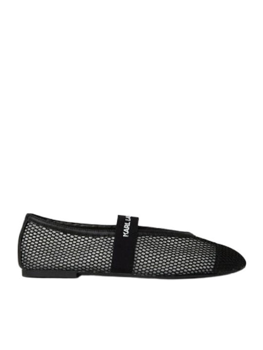 Synthetic Leather Ballerinas Black