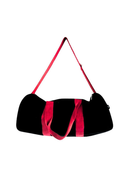 Τσάντα Γυμναστηρίου Βαμβάκι Cotton Gym Bag Black Cherry Pink 45x30cm