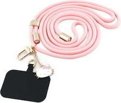 Hello Kitty Patch & Kitty Head Charm Universal Phone Lanyard Pink