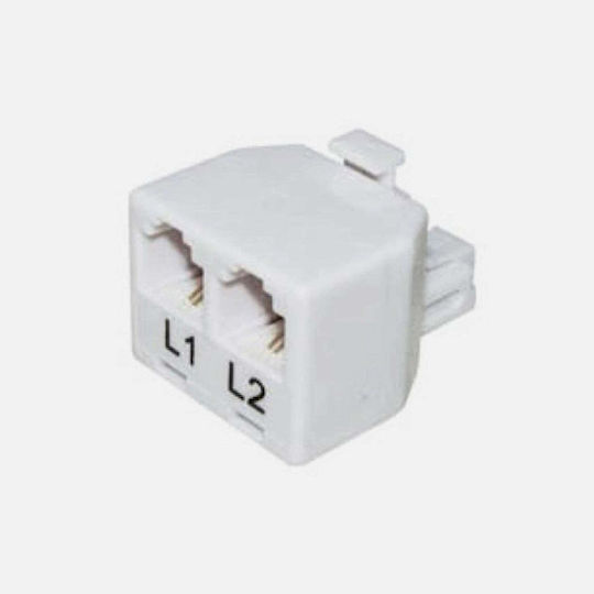 Telefonadapter Stecker/2 Telefonleitungen 6p2c X2 T201-02 Kgd