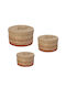 Espiel Storage Basket Wicker with Lid Orange 32x17cm 3pcs