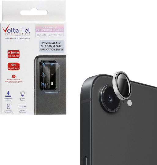 Volte-Tel Glass Cover Iphone Προστασία Κάμερας Tempered Glass Ασημί για το iPhone 16e
