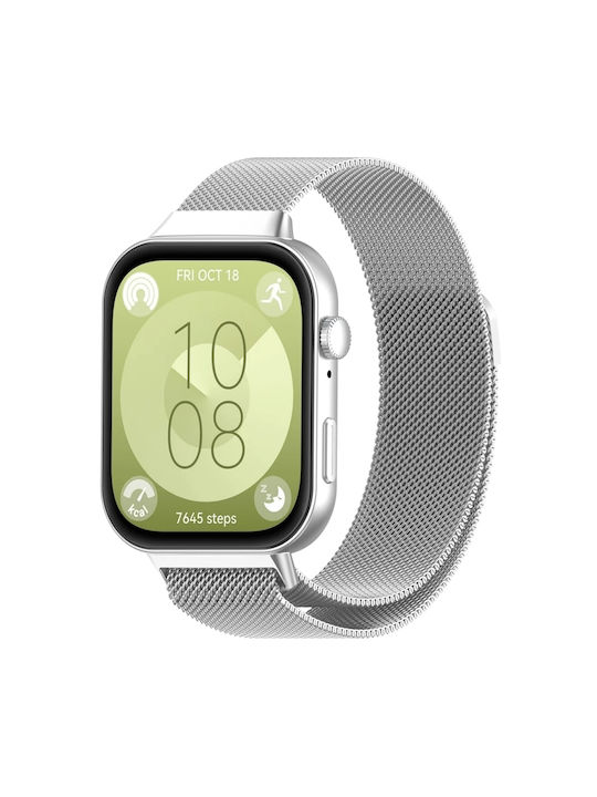 Λουράκι Ανοξείδωτο Ατσάλι Ασημί (Huawei Watch Fit 3)