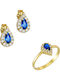 Ioannis Kosmima Set with Earrings & Ring from Gold 14K with Stones