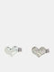 Alouette Hearts Set of Kids Hair Clips with Hair Clip Heart in Silver Color 2pcs