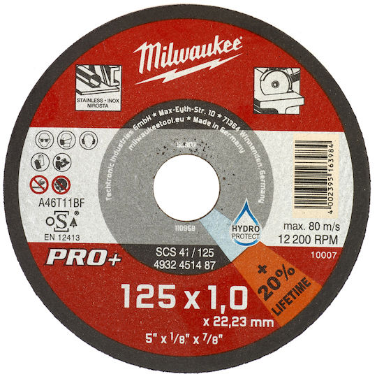 Milwaukee Pro+ Δίσκος Κοπής Μετάλλου 125mm 50τμχ