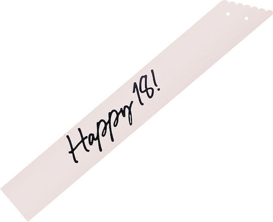 Band "Happy 18!" Creme Schwarze Buchstaben