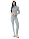 Damen Langärmelig Einteiler Anzug Grey
