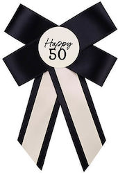 Κονκάρδα "happy 50" Κρεμ Μαύρο
