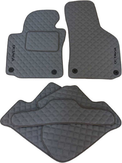 3Lines Set of Front and Rear Mats 5pcs for Skoda Octavia Black