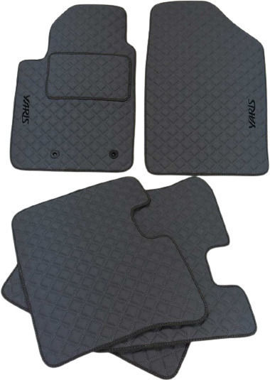 3Lines Set of Front and Rear Mats 5pcs for Toyota Yaris Volkswagen Up 2005 Black