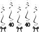 Swirl Διακοσμητικά 40α Γενέθλια & Φιόγκοι 5τμχ