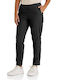Damen Stoff Hose mit Gummizug in Lockere Passform Black