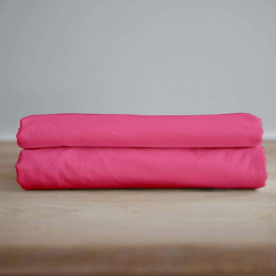 White Fabric Чаршаф Единично 160x220см. Essential Фуксия