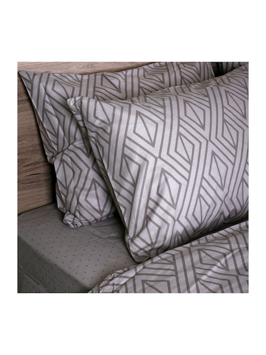 White Fabric Parker Σετ Σεντόνια King Size 260x...
