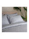 White Fabric Sheet Sets King Size 260x270cm. Delancy Gray 4pcs