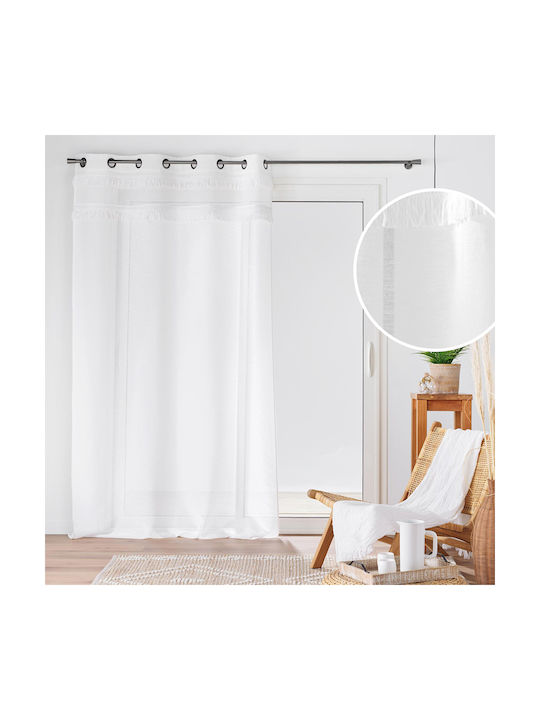 Perdea Cu Capse L-c Frangina Albă 140x240cm